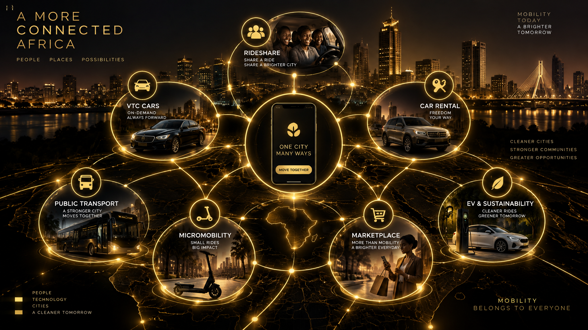 Écosystème de mobilité E-Drive réunissant plusieurs services